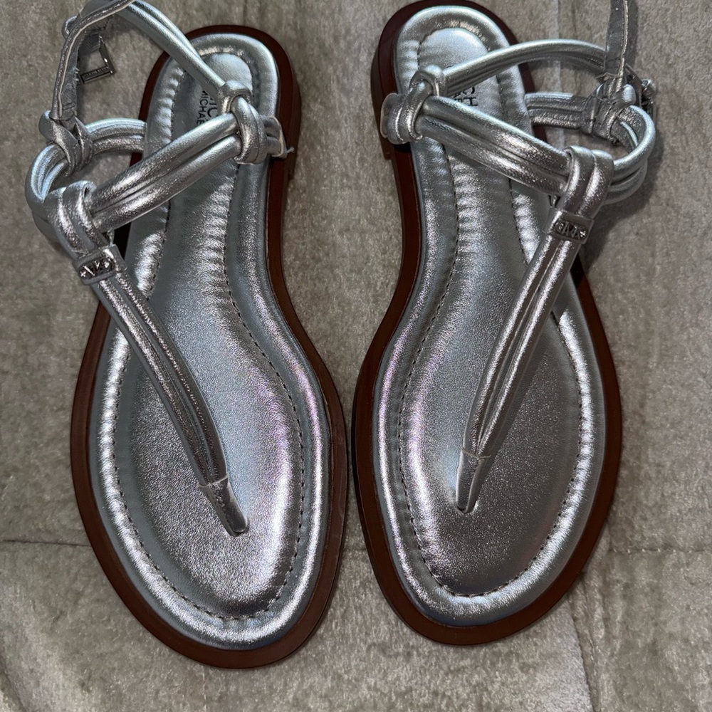 Silver MICHAEL Michael Kors sandals size 7.5 NEW